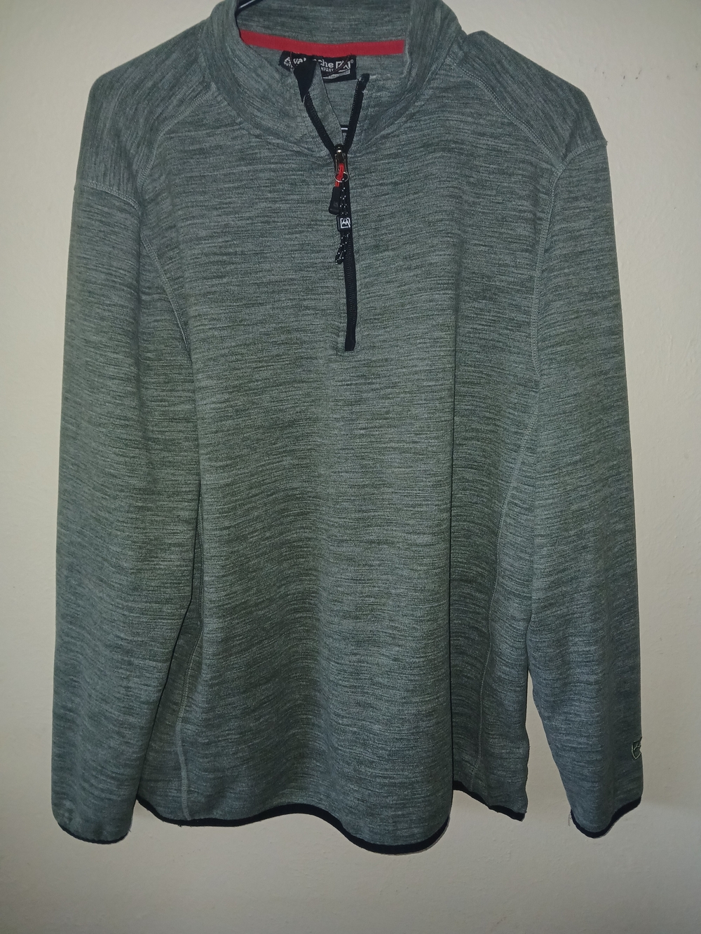 Avalanche Heathered Grey Pullover with Red Trim